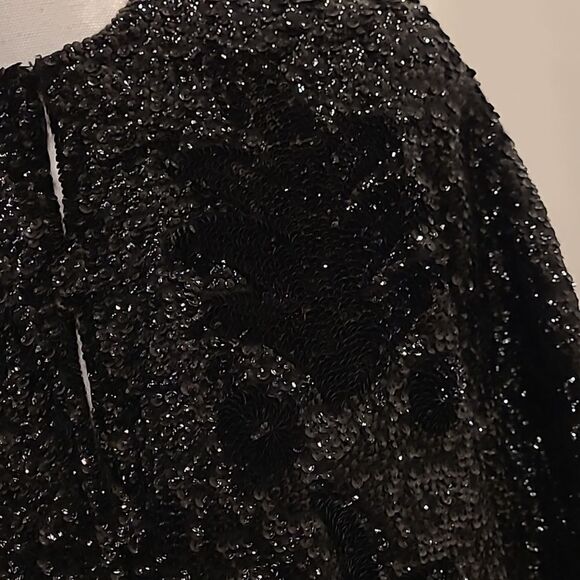 Vintage 1950's Theo Miles sequined sweater handmade in British Hong Kong - Picture 2 of 12